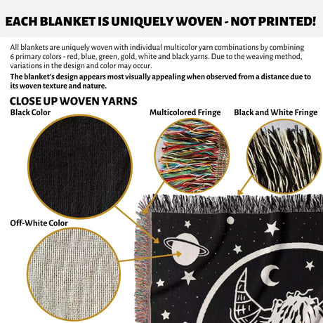 Taurus Zodiac Sign Astrology Woman Woven Throw Blanket Tapestry - DesignerOllie.com