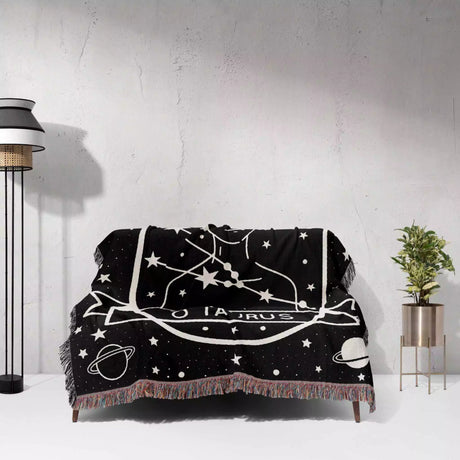 Taurus Zodiac Sign Astrology Woman Woven Throw Blanket Tapestry - DesignerOllie.com