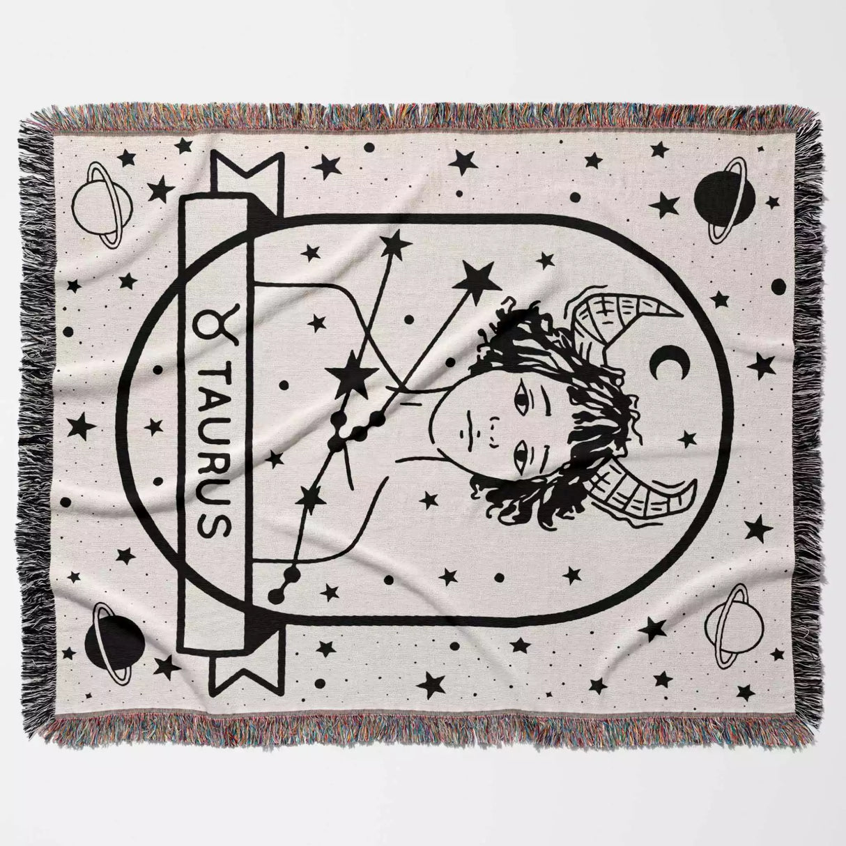 Taurus Zodiac Sign Astrology Woman Woven Throw Blanket and Tapestry Blanket - DesignerOllie.com