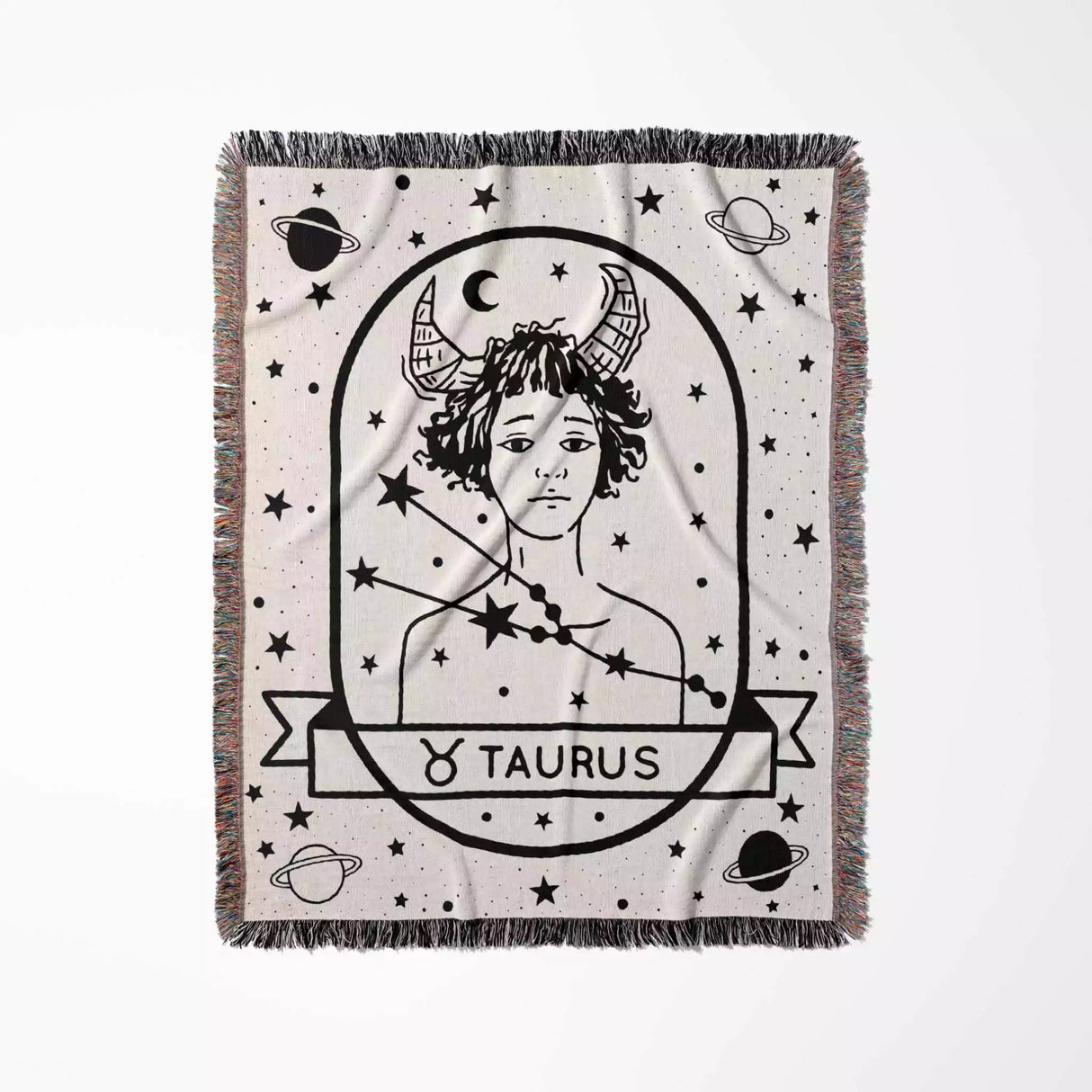 Taurus Zodiac Sign Astrology Woman Woven Throw Blanket and Tapestry Blanket - DesignerOllie.com