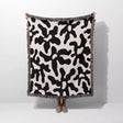 Trendy Groovy Corals Black and White Woven Throw Blanket and Tapestry - DesignerOllie.com