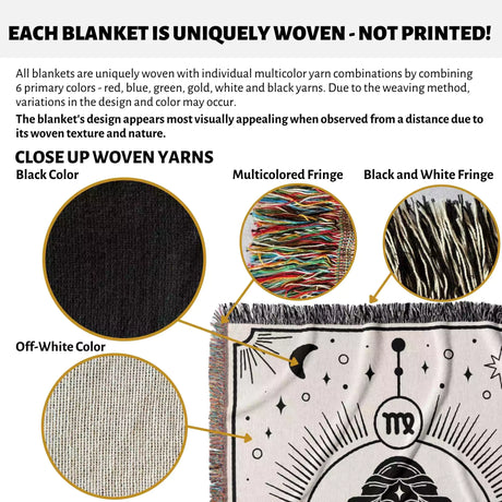 Virgo Zodiac Blanket, Unique Birthday Gift Idea for Women and Men - DesignerOllie.com