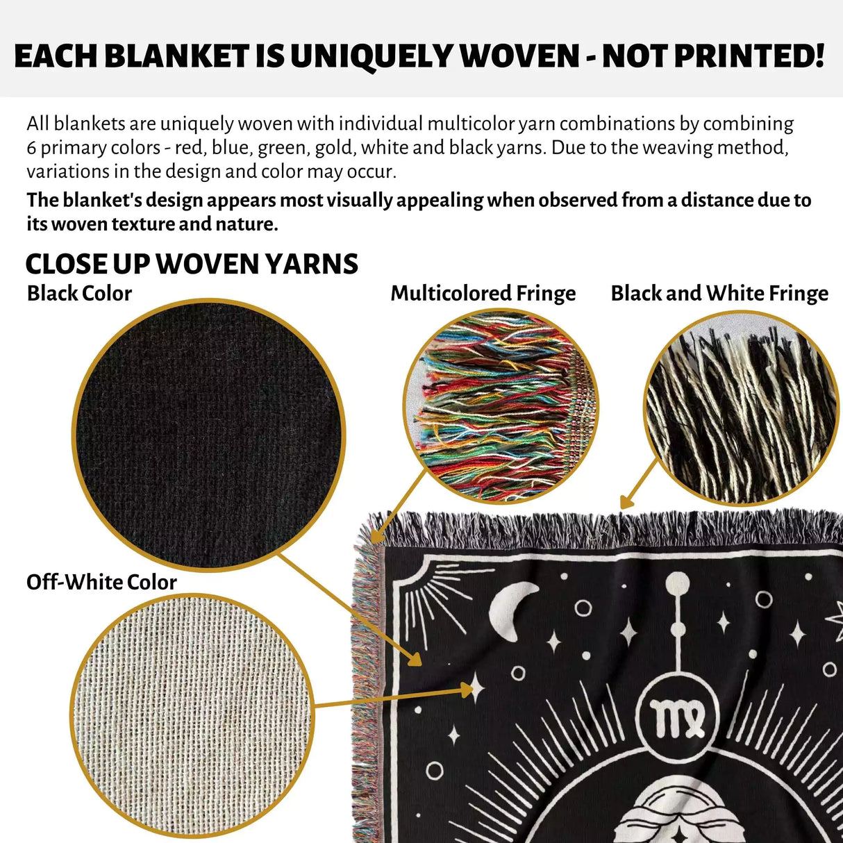 Virgo Zodiac Blanket, Unique Birthday Present for Wife and Husband - DesignerOllie.com