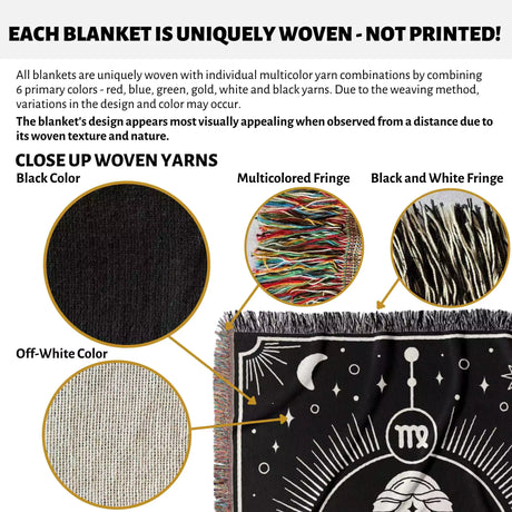 Virgo Zodiac Blanket, Unique Birthday Present for Wife and Husband - DesignerOllie.com
