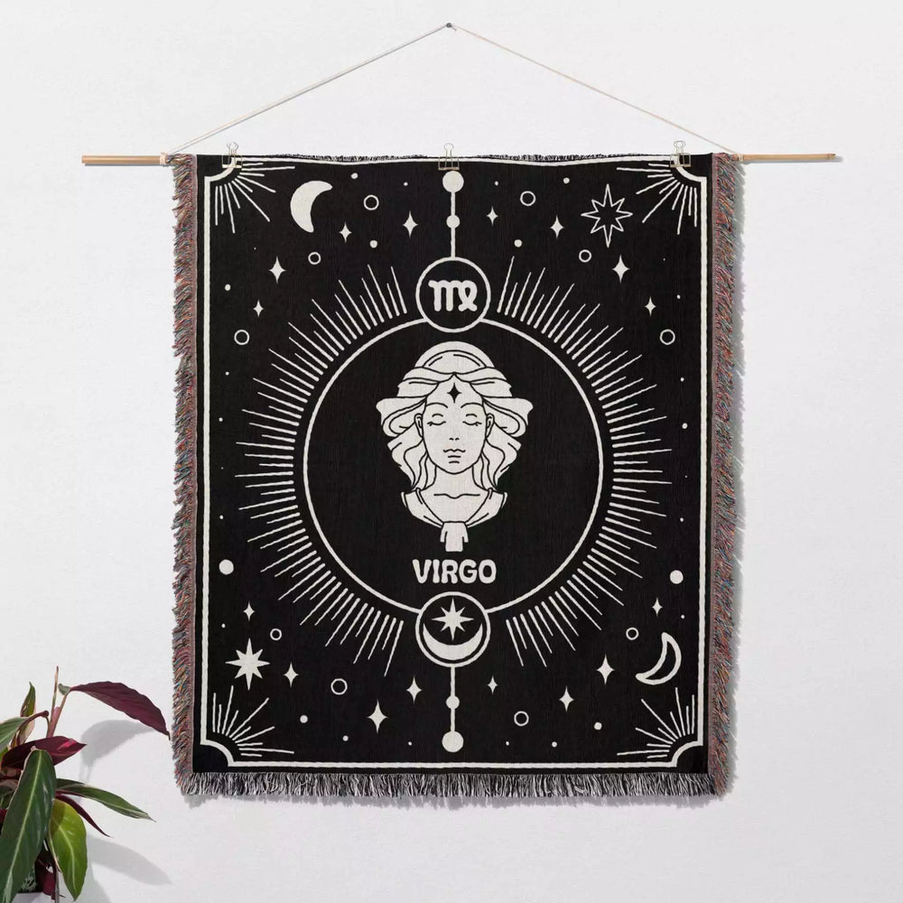 Virgo Zodiac Blanket, Unique Birthday Present for Wife and Husband - DesignerOllie.com