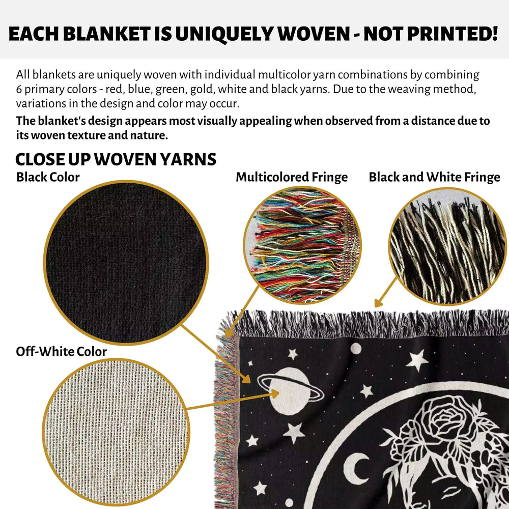 Virgo Zodiac Sign Astrology Woman Woven Throw Blanket Tapestry - DesignerOllie.com
