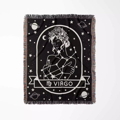 Virgo Zodiac Sign Astrology Woman Woven Throw Blanket Tapestry - DesignerOllie.com