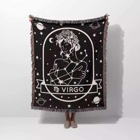 Virgo Zodiac Sign Astrology Woman Woven Throw Blanket Tapestry - DesignerOllie.com