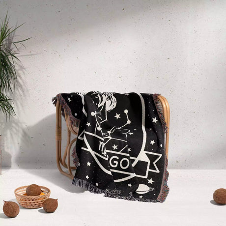 Virgo Zodiac Sign Astrology Woman Woven Throw Blanket Tapestry - DesignerOllie.com