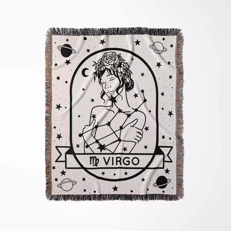 Virgo Zodiac Sign Astrology Woman Woven Throw Blanket and Tapestry Blanket - DesignerOllie.com