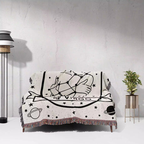 Virgo Zodiac Sign Astrology Woman Woven Throw Blanket and Tapestry Blanket - DesignerOllie.com