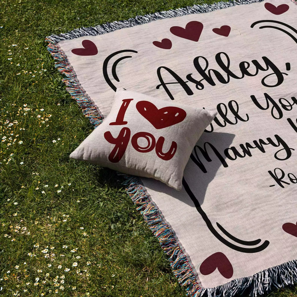Will You Marry Me Proposal Blanket with Frame - DesignerOllie.com