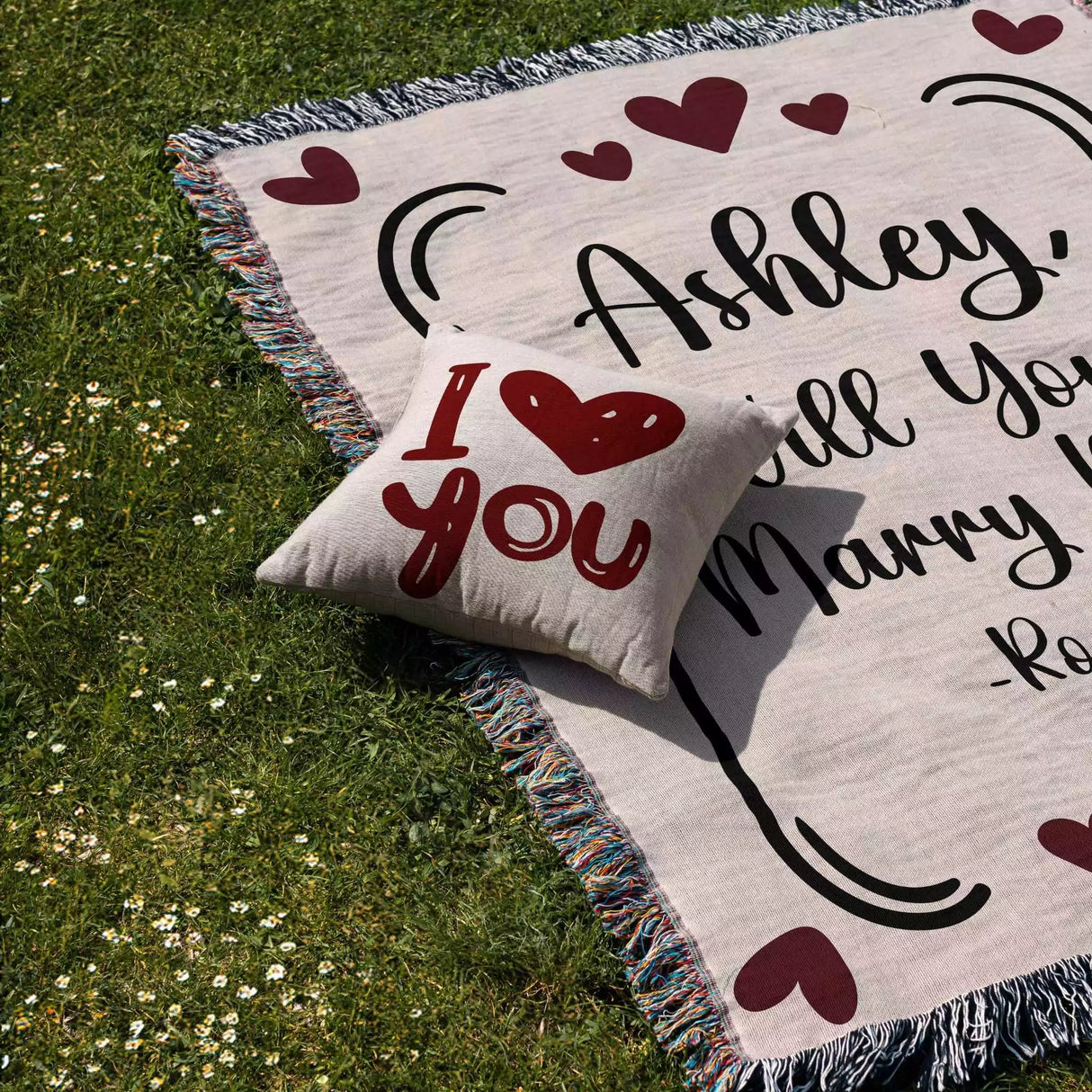 Will You Marry Me Proposal Blanket with Frame - DesignerOllie.com