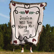 Will You Marry Me Proposal Blanket with Frame and Hearts - DesignerOllie.com