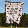 Will You Marry Me Proposal Blanket with Heart Bulbs - DesignerOllie.com