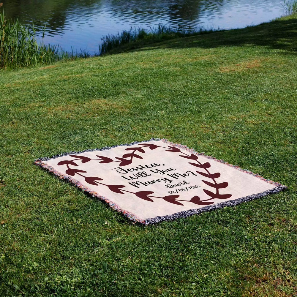 Will You Marry Me Proposal Blanket with Heart Plant Shape - DesignerOllie.com