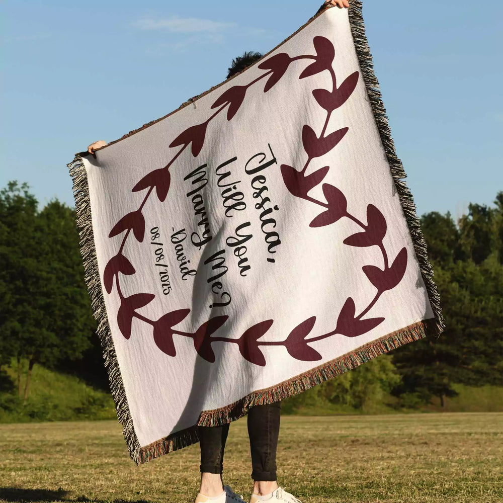 Will You Marry Me Proposal Blanket with Heart Plant Shape - DesignerOllie.com
