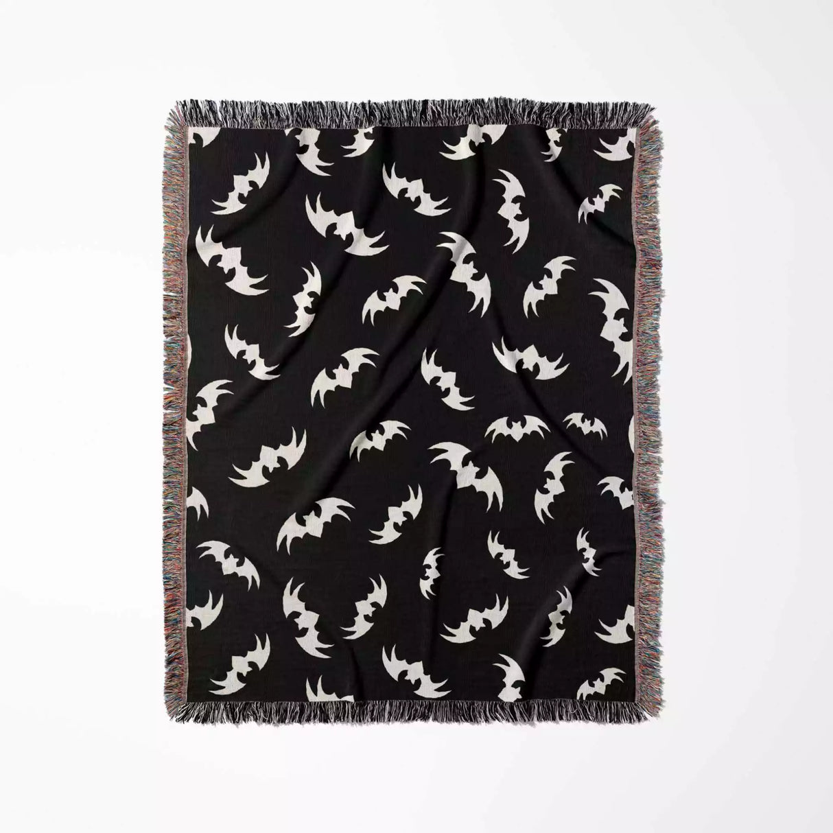 Woven Halloween Blanket with Bats Pattern - DesignerOllie.com