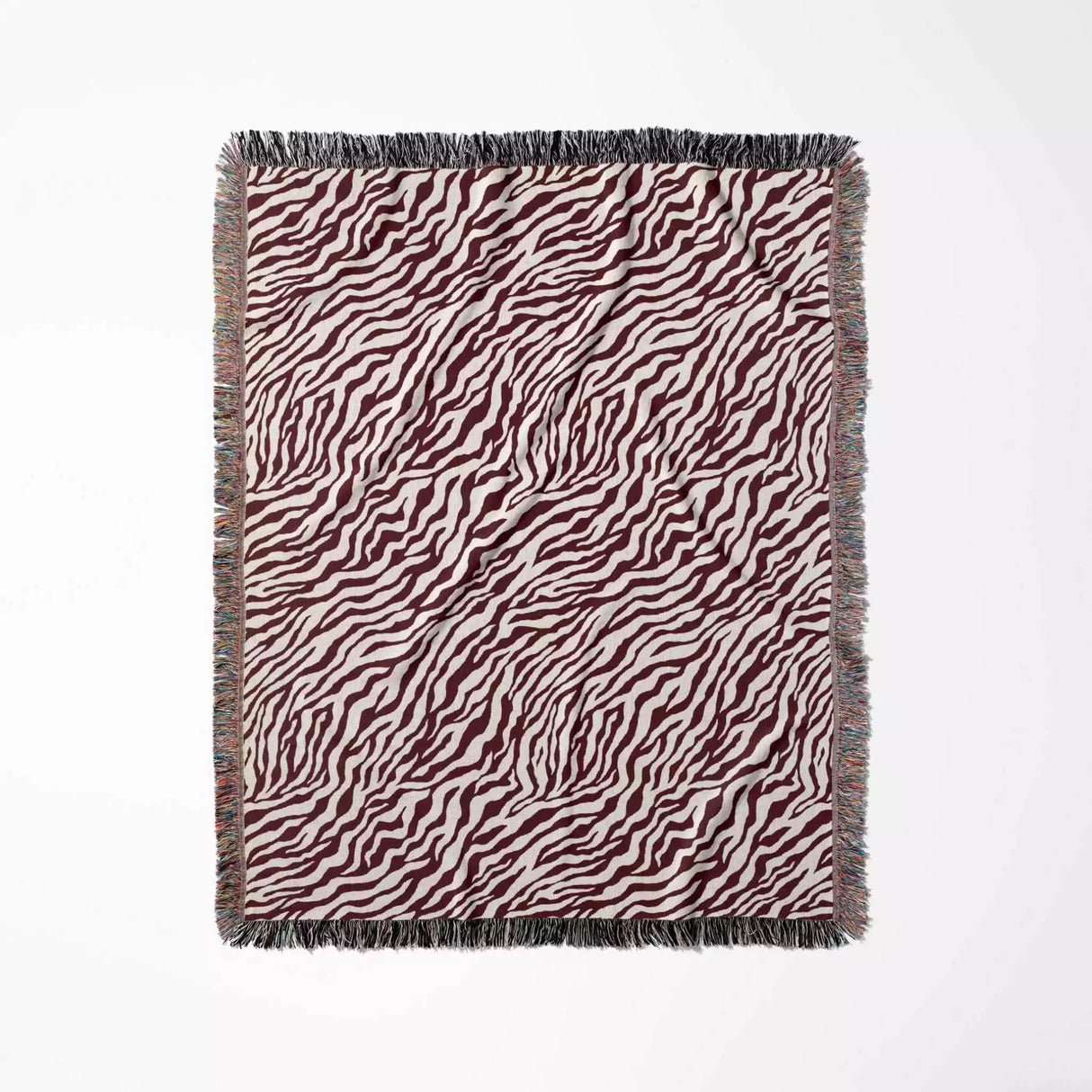 Zebra Animal Print Red Woven Throw Blanket and Tapestry - DesignerOllie.com