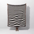 Abstract Art Waves Black and White Monochrome Woven Throw Blanket and Tapestry - DesignerOllie.com