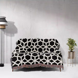 Abstract Geometric Art Black and White Monochrome Woven Throw Blanket and Tapestry - DesignerOllie.com