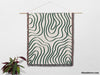 Abstract Lines Forest Green Woven Throw Blanket and Tapestry