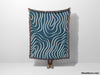 Abstract Lines Modern Art Blue Woven Throw Blanket and Tapestry