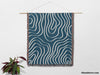 Abstract Lines Modern Art Blue Woven Throw Blanket and Tapestry