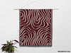 Abstract Lines Modern Art Red Woven Throw Blanket and Tapestry