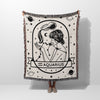 Aquarius Zodiac Sign Astrology Woman Woven Throw Blanket and Tapestry Blanket