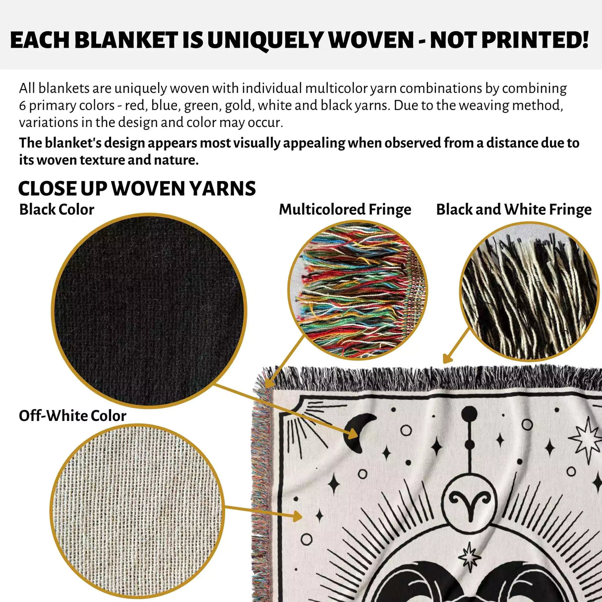 Aries Zodiac Blanket, Unique Birthday Gift Idea for Women and Men - DesignerOllie.com