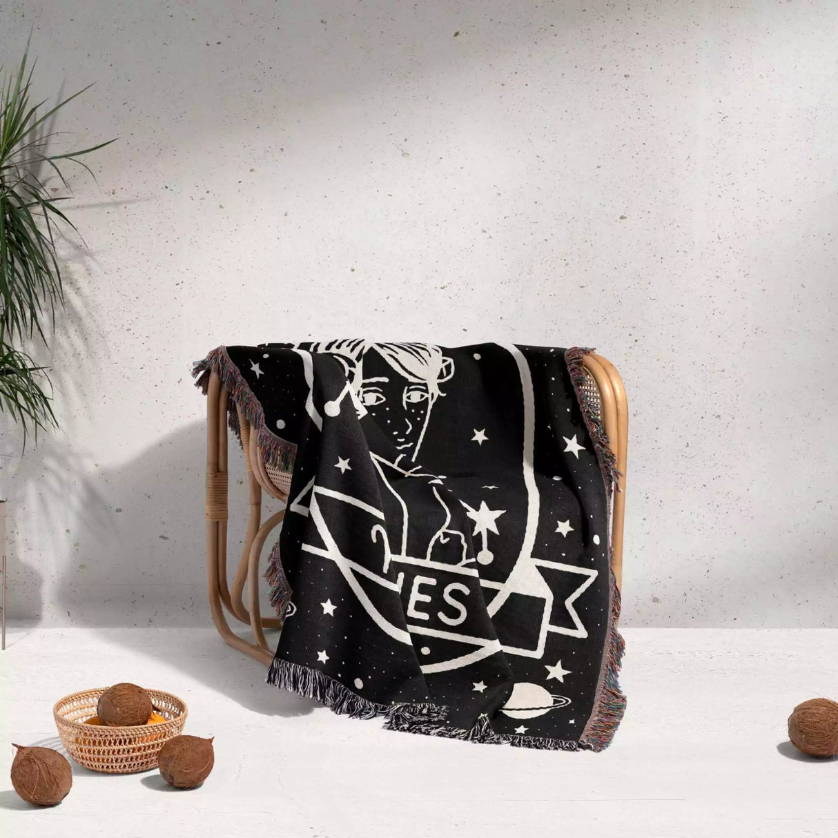 Aries Zodiac Sign Astrology Woman Woven Throw Blanket Tapestry - DesignerOllie.com