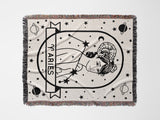 Aries Zodiac Sign Astrology Woman Woven Throw Blanket and Tapestry Blanket