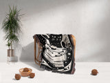 Black Cat Tarot Card The Empress Black and White Woven Throw Blanket and Tapestry