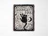 Black Cat Tarot Card The Hanged Man Black and White Woven Throw Blanket and Tapestry