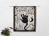 Black Cat Tarot Card The Hanged Man Black and White Woven Throw Blanket and Tapestry