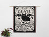 Black Cat Tarot Card The Little Devil Black and White Woven Throw Blanket and Tapestry