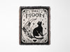 Black Cat Tarot Card The Moon Black and White Woven Throw Blanket and Tapestry