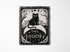 Black Cat Tarot Card The Moon Monochrome Woven Throw Blanket and Tapestry