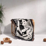 Black Cat Tarot Card The Star Black and White Woven Throw Blanket and Tapestry - DesignerOllie.com