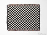 Black and White Checker Woven Throw Blanket