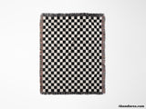 Black and White Checker Woven Throw Blanket