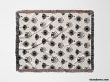 Black and White Evil Eye Woven Throw Blanket