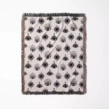 Black and White Evil Eye Woven Throw Blanket - DesignerOllie.com