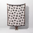 Black and White Evil Eye Woven Throw Blanket - DesignerOllie.com