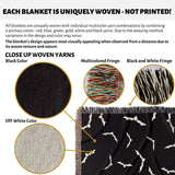 Black and White Halloween Blanket with Bats - DesignerOllie.com