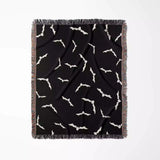 Black and White Halloween Blanket with Bats - DesignerOllie.com