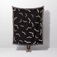 Black and White Halloween Blanket with Bats - DesignerOllie.com