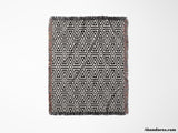 Black and White Luxury Geometric Pattern Woven Throw Blanket and Tapestry