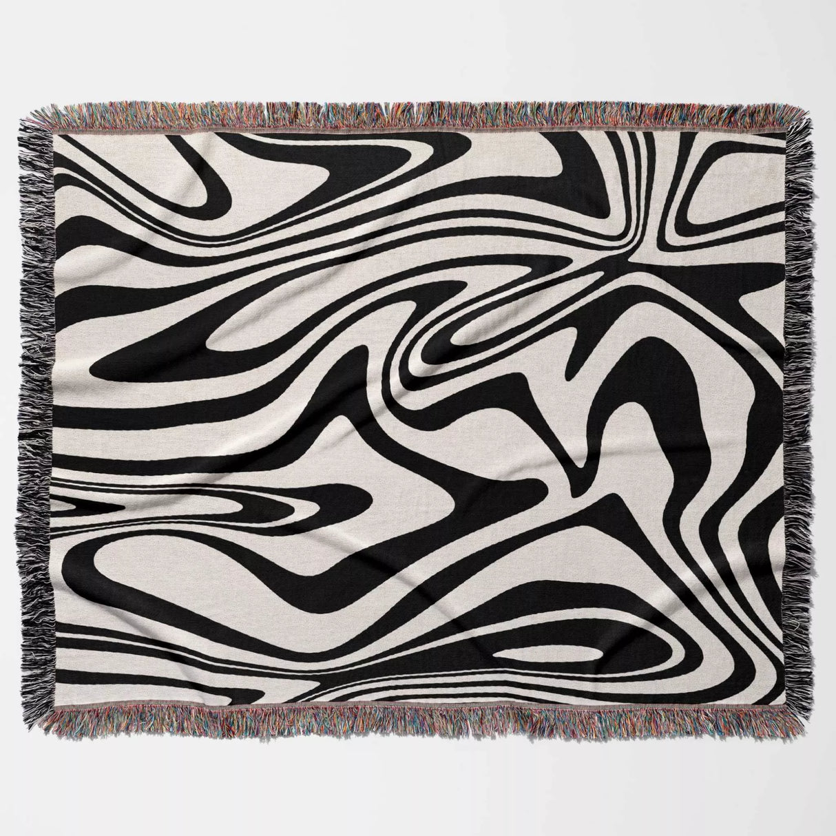 Black and White Marble Woven Throw Blanket - DesignerOllie.com